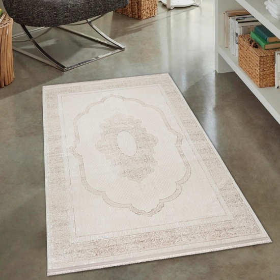 Orient Teppich „light classic“ dezent verziert in creme beige