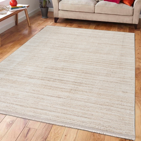 Klassisch-dezenter Teppich | elegant gestreift | beige