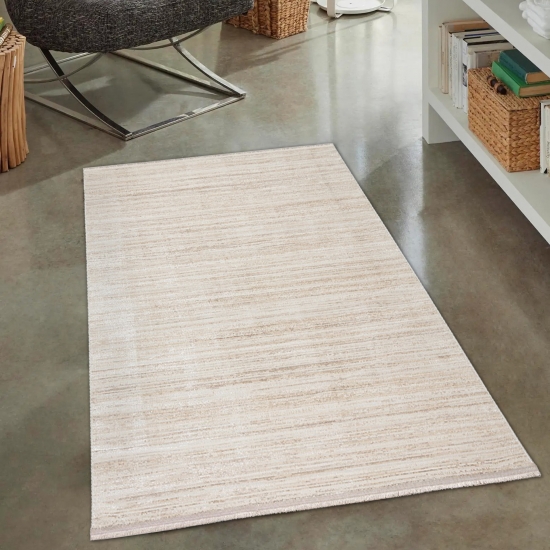 Klassisch-dezenter Teppich | elegant gestreift | beige