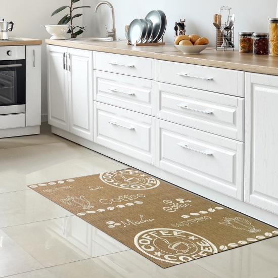 Küchenteppich Wohnzimmer Sisalteppich modern pflegeleicht coffee mocha espresso braun beige