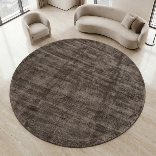 Design Teppich Handgefertigt Viskose Modern Elegant Taupe