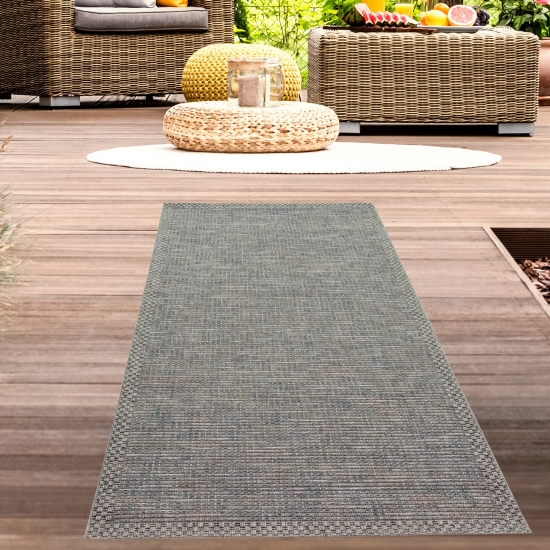 Indoor & Outdoor Teppich Sisal Optik Balkon Küche Terrasse Wohnzimmer - türkis