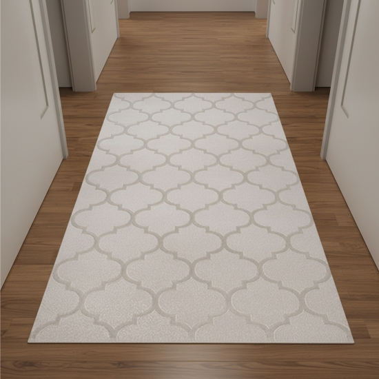 Preview: Marokkanischer Teppich für Flur & Wohnzimmer - beige