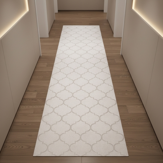 Preview: Marokkanischer Teppich für Flur & Wohnzimmer - beige