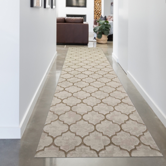 Marokkanischer Teppich für Flur & Wohnzimmer - beige