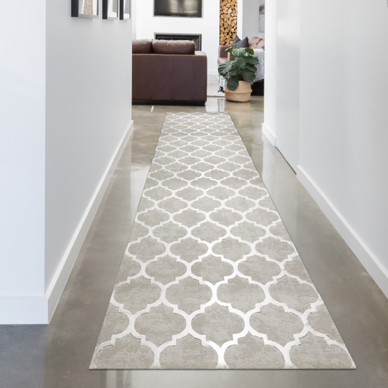 Marokkanischer Teppich für Flur & Wohnzimmer - grau