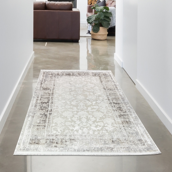 Preview: Edler Vintage Teppich Hochwertig & pflegeleicht für Wohnzimmer & Essbereich mit orientalischem Muster in creme Preview: Edler Vintage Teppich Hochwertig & pflegeleicht für Wohnzimmer & Essbereich mit orientalischem Muster in creme