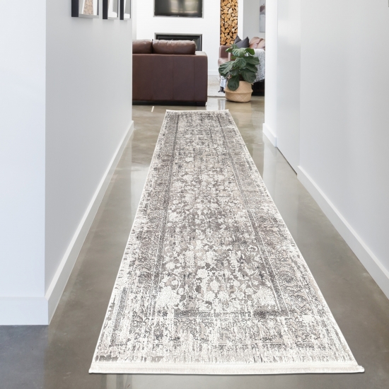 Preview: Vintage-Wollteppich orientalisch weich und pflegeleicht zeitlos elegant für Wohnzimmer & Schlafzimmer in Grau Preview: Vintage-Wollteppich orientalisch weich und pflegeleicht zeitlos elegant für Wohnzimmer & Schlafzimmer in Grau