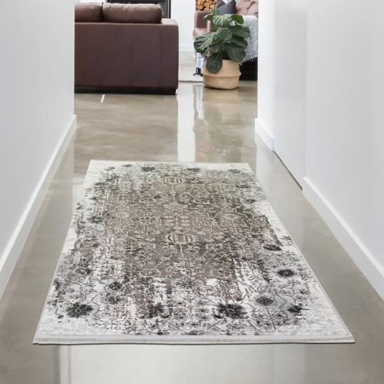 Preview: Flurläufer mit Verzierungen in beige