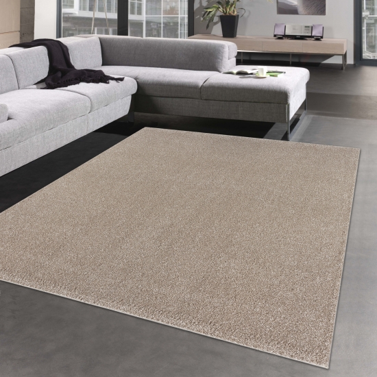 Teppich für Diele & Flur – langlebig – Unifarbe in beige