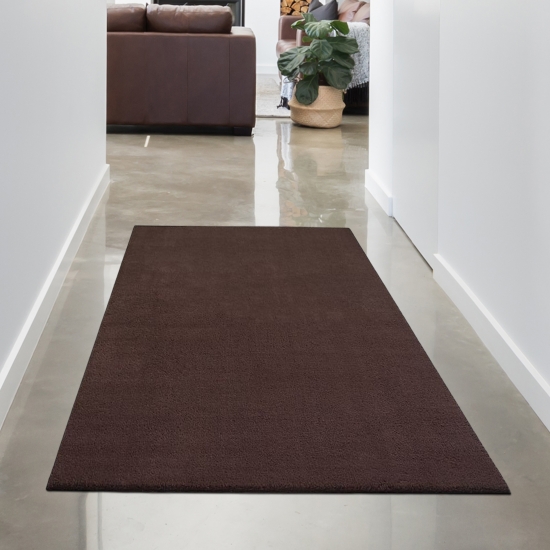 Preview: Weicher Teppich Hochflor Kuschelig Pflegeleicht Modern Wohnzimmer Schlafzimmer Esszimmer in Braun Preview: Weicher Teppich Hochflor Kuschelig Pflegeleicht Modern Wohnzimmer Schlafzimmer Esszimmer in Braun