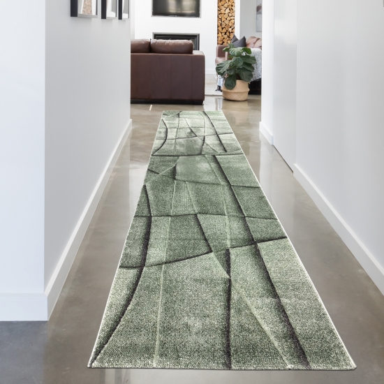 Preview: Teppich geometrisches Design in Grün für Wohnzimmer Schlafzimmer Flur Esszimmer Preview: Teppich geometrisches Design in Grün für Wohnzimmer Schlafzimmer Flur Esszimmer