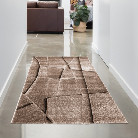 Preview: Teppich geometrisches Muster braun-beige für Wohnzimmer Schlafzimmer Flur Esszimmer Preview: Teppich geometrisches Muster braun-beige für Wohnzimmer Schlafzimmer Flur Esszimmer