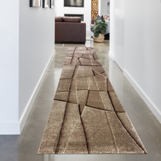 Preview: Teppich geometrisches Muster braun-beige für Wohnzimmer Schlafzimmer Flur Esszimmer Preview: Teppich geometrisches Muster braun-beige für Wohnzimmer Schlafzimmer Flur Esszimmer