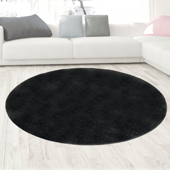 Teppich Schwarz modern Uni elegant zeitlos stilvoll