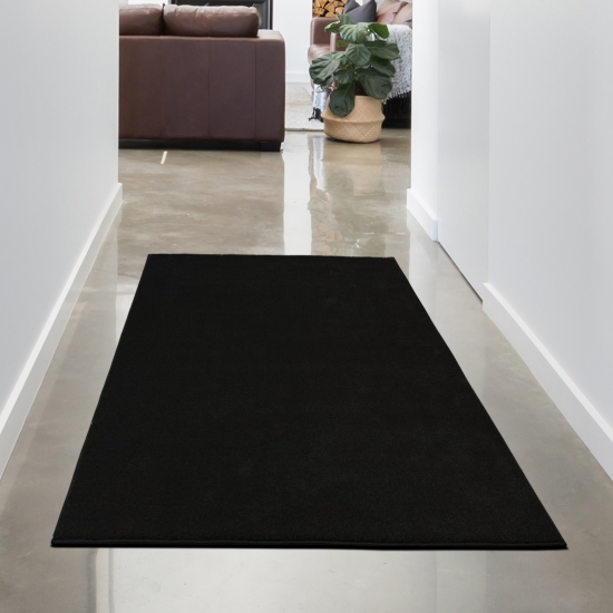 Teppich Schwarz modern Uni elegant zeitlos stilvoll
