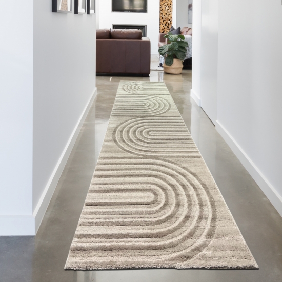 Preview: Eleganter Kurzflorteppich Creme Beige Streifenoptik Glanzeffekt strapazierfähig pflegeleicht Wohnzimmer Esszimmer Schlafzimmer Preview: Eleganter Kurzflorteppich Creme Beige Streifenoptik Glanzeffekt strapazierfähig pflegeleicht Wohnzimmer Esszimmer Schlafzimmer