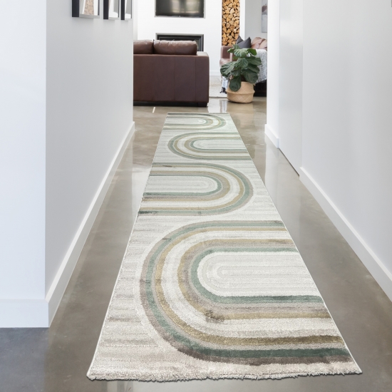 Preview: Eleganter Kurzflorteppich Creme Beige Grün Braun Muster Glanzeffekt strapazierfähig pflegeleicht Wohnzimmer Esszimmer Schlafzimmer Preview: Eleganter Kurzflorteppich Creme Beige Grün Braun Muster Glanzeffekt strapazierfähig pflegeleicht Wohnzimmer Esszimmer Schlafzimmer