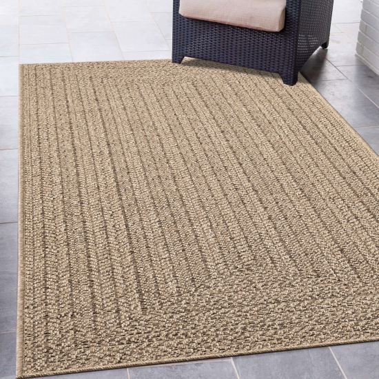 In- und Outdoorteppich im modernen Jute-Look beige/braun