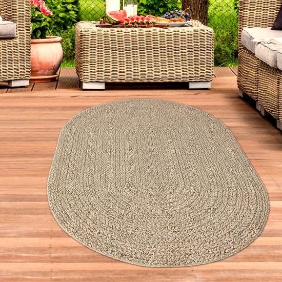 In- und Outdoorteppich im modernen Jute-Look beige/braun