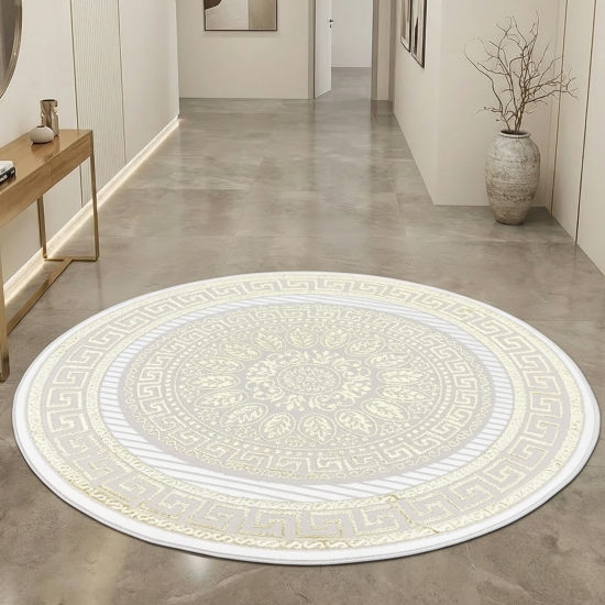 Preview: Teppich mit orientalischem Flair | luxuriös | weiß gold