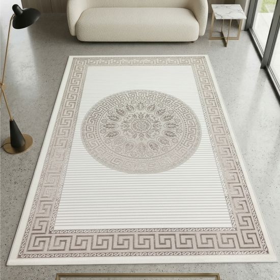 Teppich mit orientalischem Flair | luxuriös | weiß beige