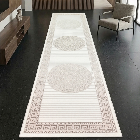 Preview: Teppich mit orientalischem Flair | luxuriös | weiß beige