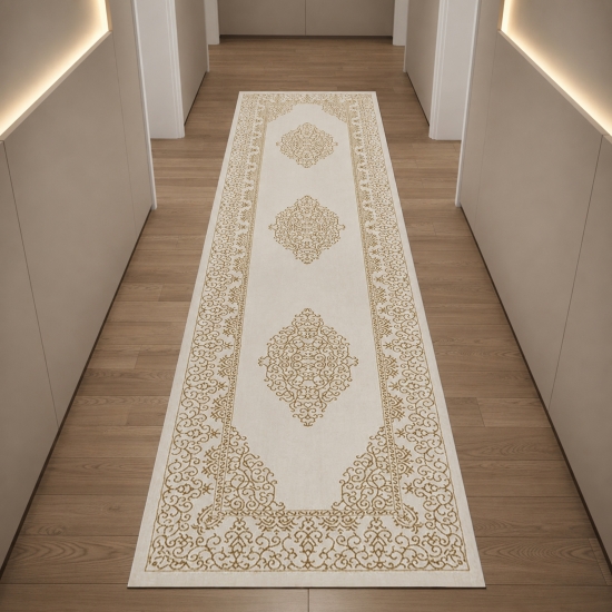 Teppich Creme Gold Ornament Stil modern