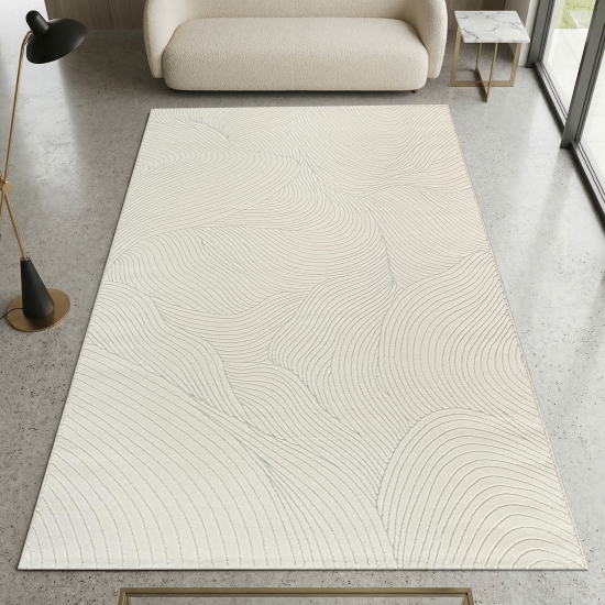 Teppich Creme Struktur Design moderne Optik
