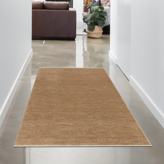 Preview: Kurzflor Teppich für Wohnzimmer | warm | Unifarbe kupfer Preview: Kurzflor Teppich für Gästezimmer | warm | Unifarbe kupfer