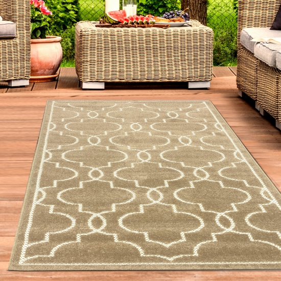 Orienttepich mit schönen Mustern | In- & Outdoor | in beige