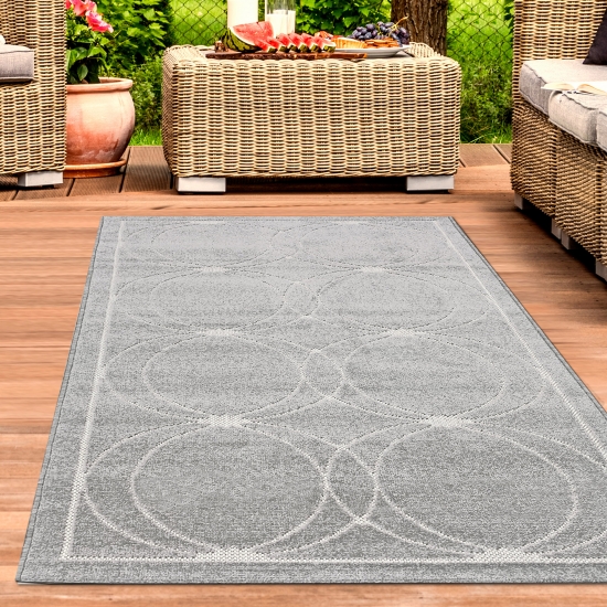 Orienttepich mit schönen Ornamenten | In- & Outdoor | in grau
