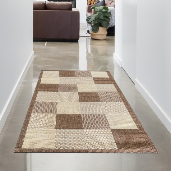 Outdoor und Küchen Teppich: Beige-brauner Teppich für den perfekten Innen- und Außen