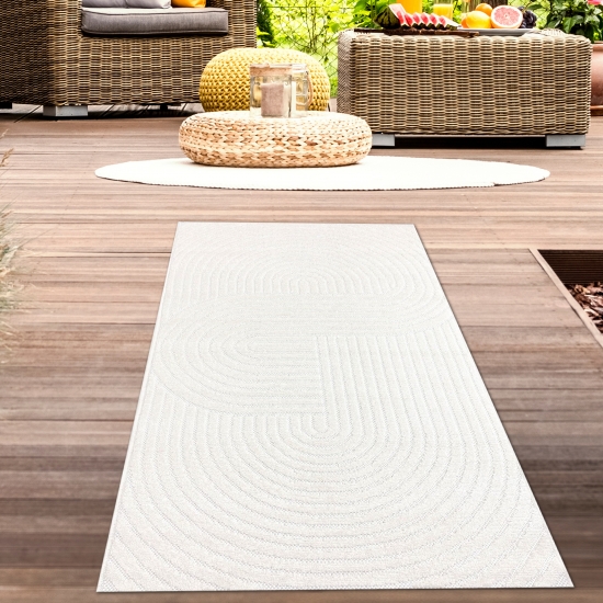 In- & Outdoor | Moderner Teppich | waschbar | in cream