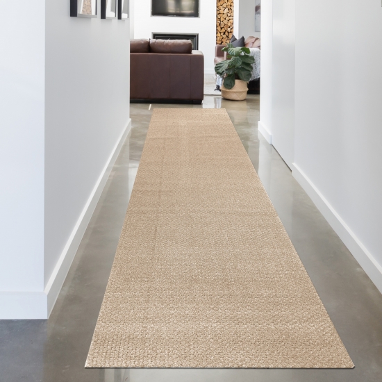 Moderner Design Teppich Beige Schlingenstruktur zeitlos elegant