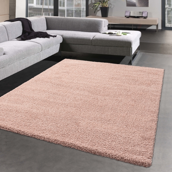 Gästezimmer Teppich flauschig warm • Unidesign rosa