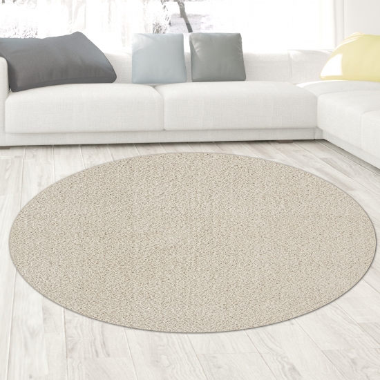 Preview: Wohnzimmer Teppich flauschig warm • Unidesign in creme
