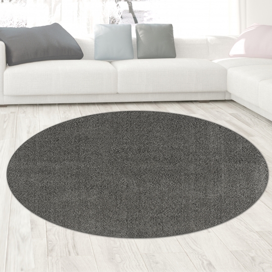 Preview: Schlafzimmer Teppich flauschig warm • Unidesign in anthrazit Preview: Wohnzimmer Teppich flauschig warm • Unidesign in anthrazit
