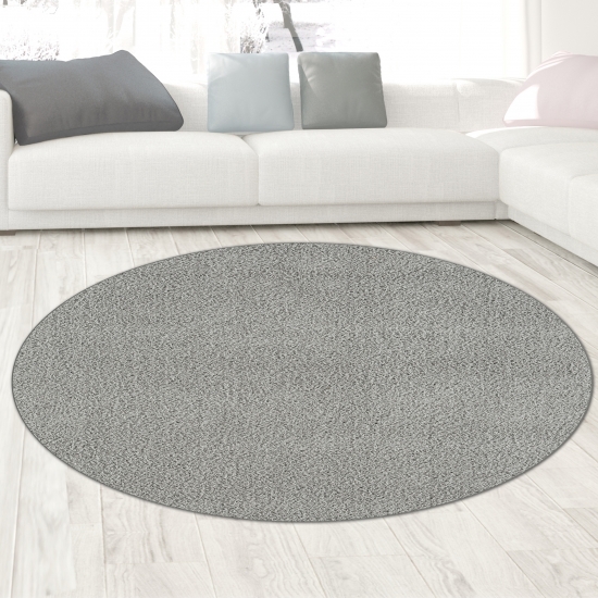 Wohnzimmer Teppich flauschig warm • Unidesign grau