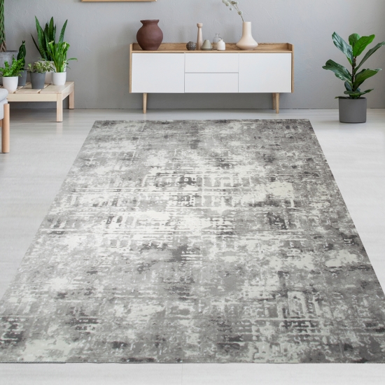 Preview: Designteppich mit Strukturmuster Grau Beige Creme Preview: Designteppich mit Strukturmuster Grau Beige Creme