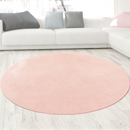 Preview: Moderner rosa Teppich samtig weich pflegeleicht für Kinderzimmer, Wohnzimmer, Schlafzimmer Preview: Moderner rosa Teppich samtig weich pflegeleicht für Kinderzimmer, Wohnzimmer, Schlafzimmer