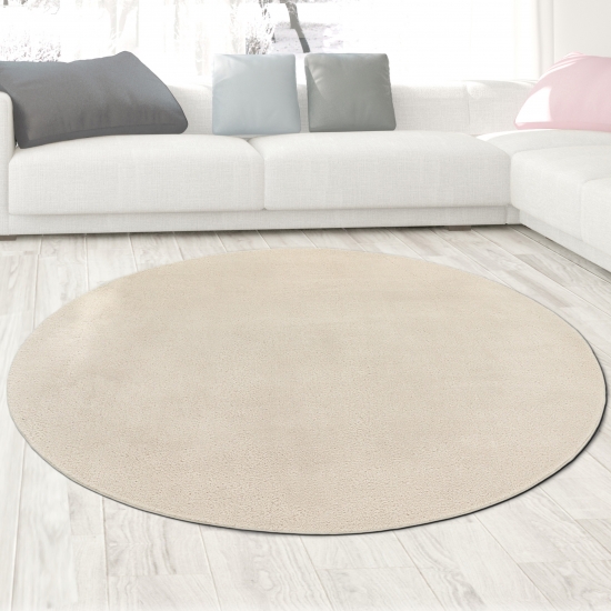 Preview: Moderner Creme Teppich samtig weich pflegeleicht für Wohnzimmer, Schlafzimmer, Esszimmer Preview: Moderner Creme Teppich samtig weich pflegeleicht für Wohnzimmer, Schlafzimmer, Esszimmer
