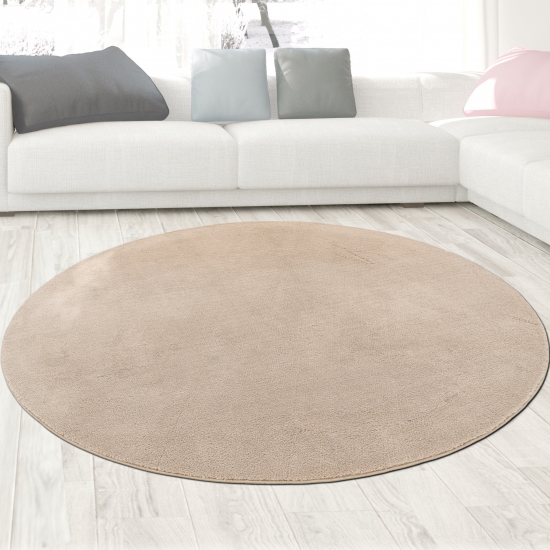 Preview: Moderner Teppich beige strapazierfähig und weich mit elegantem Schimmer Preview: Moderner Teppich beige strapazierfähig und weich mit elegantem Schimmer