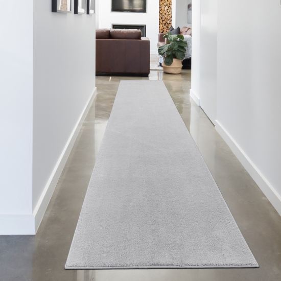 Preview: Moderner Teppich silber samtig weich pflegeleicht mit glamourösem Schimmer Preview: Moderner Teppich silber samtig weich pflegeleicht mit glamourösem Schimmer
