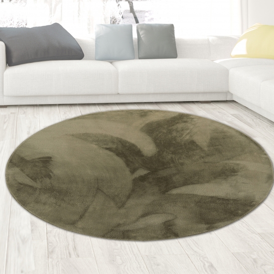 Preview: Teppich grün Hasenfell-Optik elegant weich mit feinem Schimmer modern Preview: Teppich grün Hasenfell-Optik elegant weich mit feinem Schimmer modern