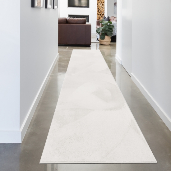 Preview: Teppich weiß Hasenfell-Optik elegant weich mit feinem Schimmer modern Preview: Teppich weiß Hasenfell-Optik elegant weich mit feinem Schimmer modern