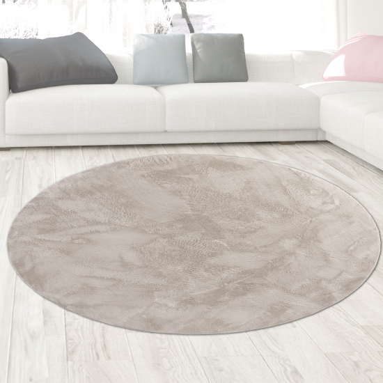 Preview: Teppich beige Hasenfell-Optik elegant weich mit feinem Schimmer modern Preview: Teppich beige Hasenfell-Optik elegant weich mit feinem Schimmer modern