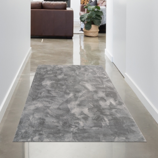 Preview: Teppich anthrazit Hasenfell-Optik elegant weich mit feinem Schimmer modern Preview: Teppich anthrazit Hasenfell-Optik elegant weich mit feinem Schimmer modern