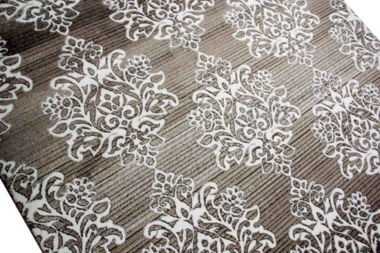 Designer Teppich Wohnzimmerteppich Ornamente barock creme grau taupe