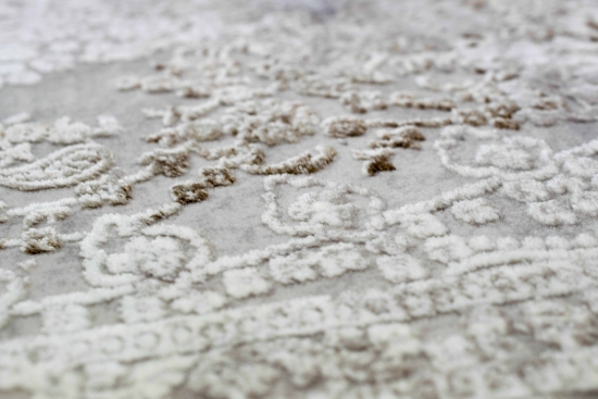 Wollteppich Designer Teppich mit Naturfasern creme beige